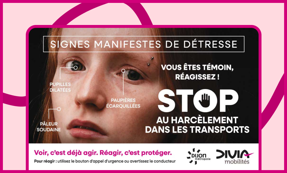Affiche promotionnelle Stop au harcèlement dans les transports